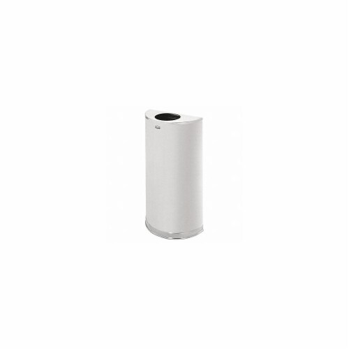 Rubbermaid Designer Line Open Top Half-Round Receptacle  Steel  12gal Perspective: front