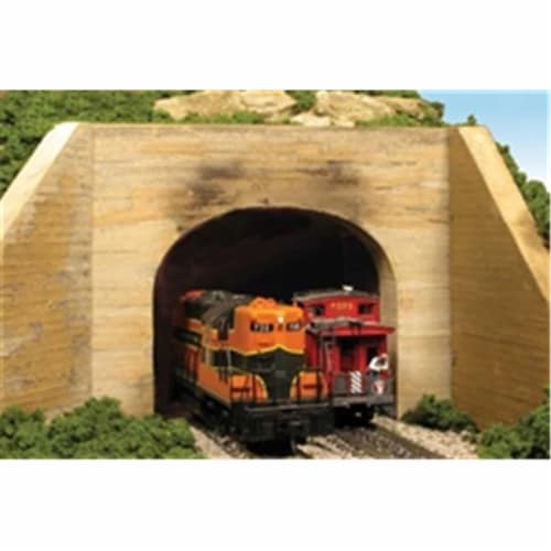 Monroe Models MON129 HO Double Tunnel Board Formed Concrete Perspective: front