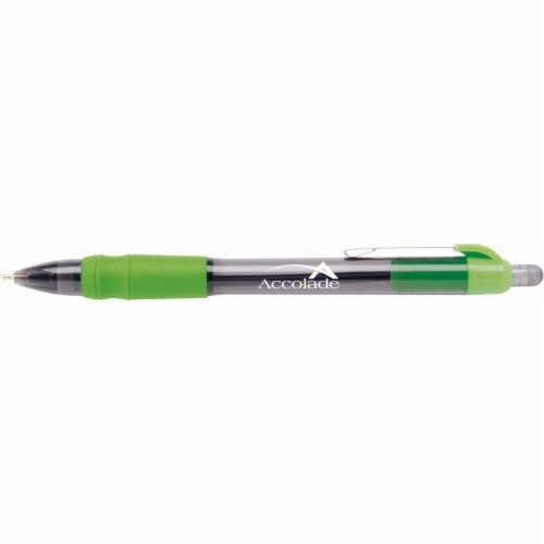 Hub Pen 588GRN-BLUE MaxGlide Click Tropical Lime Green Pen - Blue Ink - Pack of 250 Perspective: front