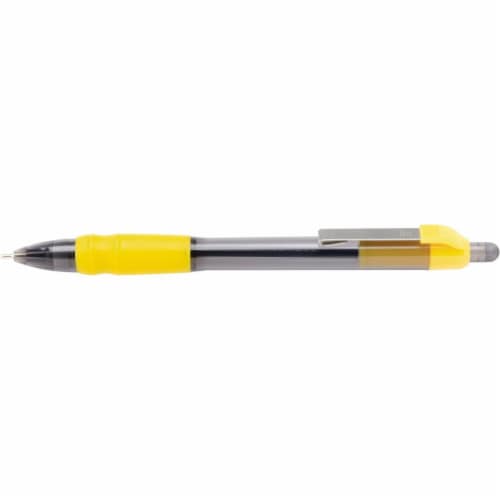 Hub Pen 588YEL-BLK MaxGlide Click Tropical Yellow Pen - Black Ink - Pack of 250 Perspective: front