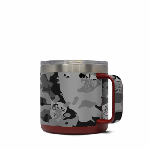 DecalGirl Y14-SFLT-BLKCAM Yeti 14 oz Mug Skin - Soflete Black Multicam Perspective: front