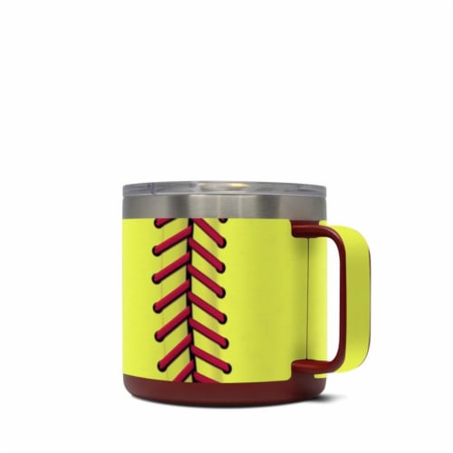 DecalGirl Y14-SOFTBALL Yeti 14 oz Mug Skin - Softball Perspective: front