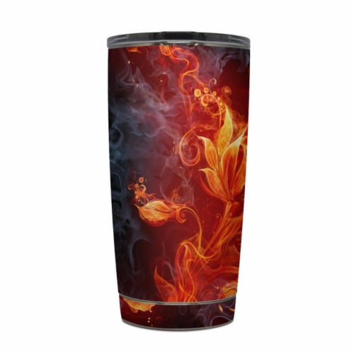 DecalGirl Y20-FLWRFIRE Yeti Rambler 20 oz Tumbler Skin - Flower of Fire Perspective: front