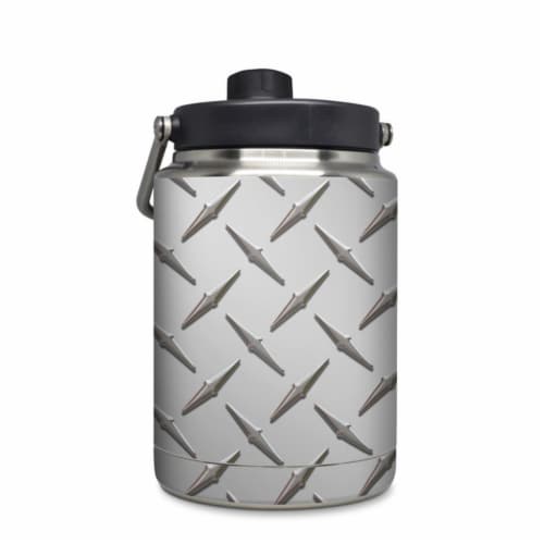 DecalGirl YHG-DIAMONDPLATE Yeti Rambler 0.5 gal Jug Skin - Diamond Plate Perspective: front