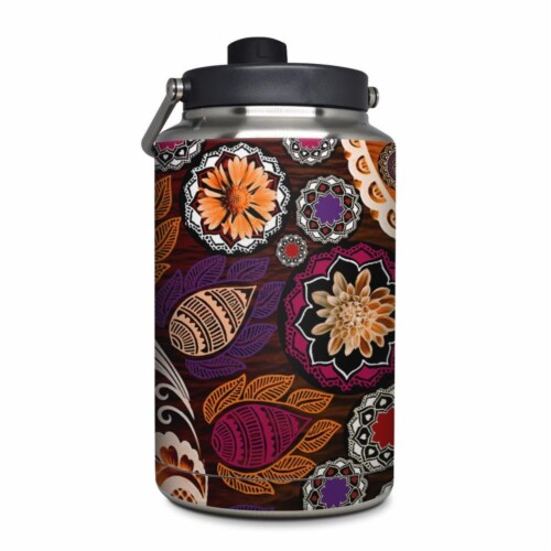 DecalGirl YOG-AUTMEHNDI Yeti Rambler 1 gal Jug Skin - Autumn Mehndi Perspective: front