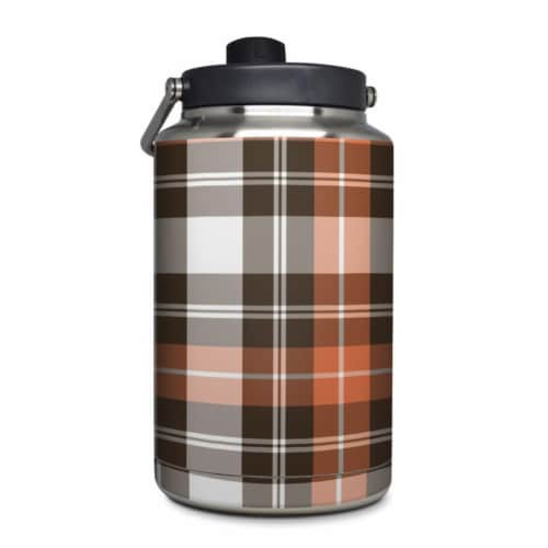 DecalGirl YOG-PLAID-CPR Yeti Rambler 1 gal Jug Skin - Copper Plaid Perspective: front