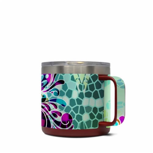 DecalGirl Y14-BFLYGLASS Yeti 14 oz Mug Skin - Butterfly Glass Perspective: front