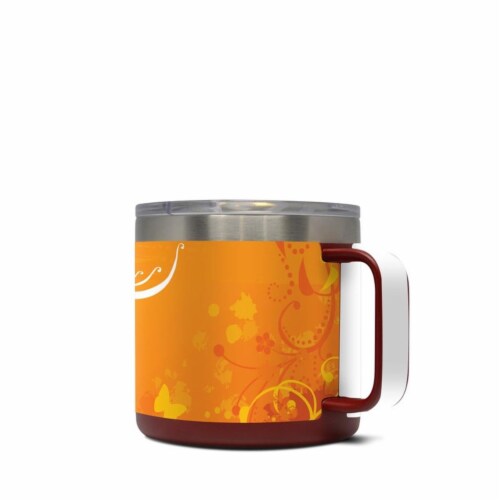 DecalGirl Y14-ORANGECRUSH Yeti 14 oz Mug Skin - Orange Crush Perspective: front