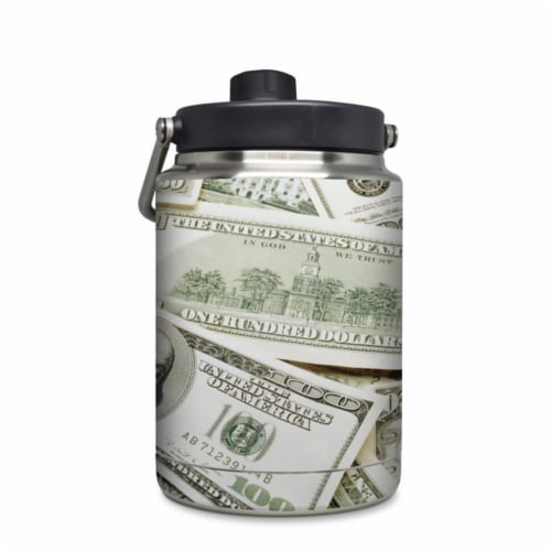 DecalGirl YHG-BEN Yeti Rambler 0.5 gal Jug Skin - Benjamins Perspective: front