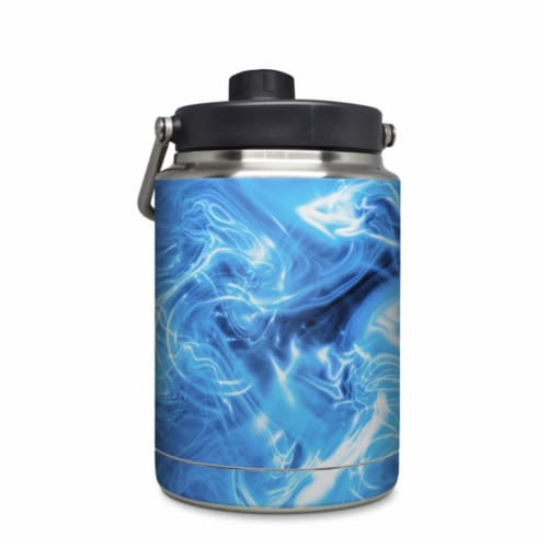 DecalGirl YHG-QWAVES-BLU Yeti Rambler 0.5 gal Jug Skin - Blue Quantum Waves Perspective: front