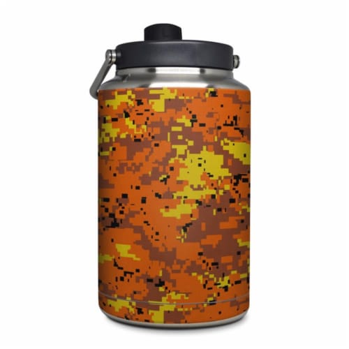 DecalGirl YOG-DIGIOCAMO Yeti Rambler 1 gal Jug Skin - Digital Orange Camo Perspective: front