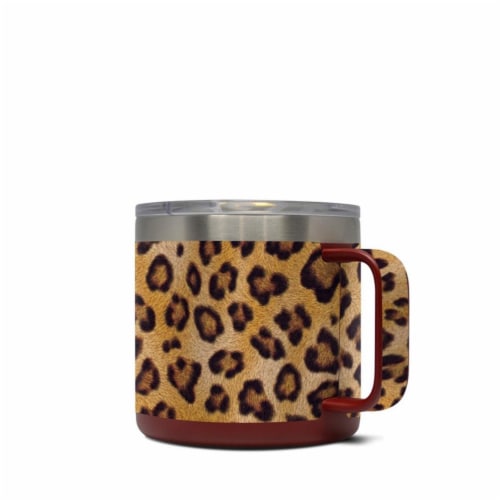 DecalGirl Y14-LEOPARD Yeti 14 oz Mug Skin - Leopard Spots Perspective: front