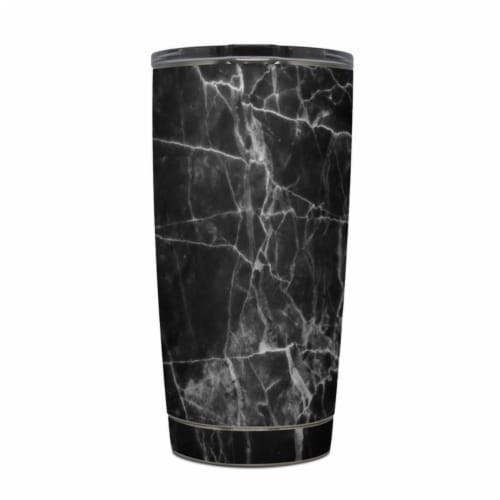DecalGirl Y20-BLACK-MARBLE Yeti Rambler 20 oz Tumbler Skin - Black Marble Perspective: front