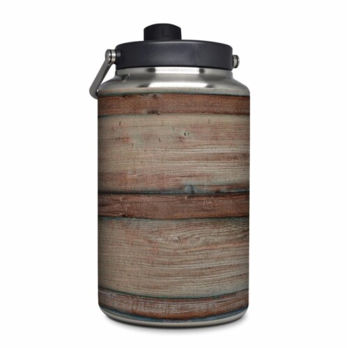 DecalGirl YOG-BDWOOD Yeti Rambler 1 gal Jug Skin - Boardwalk Wood Perspective: front