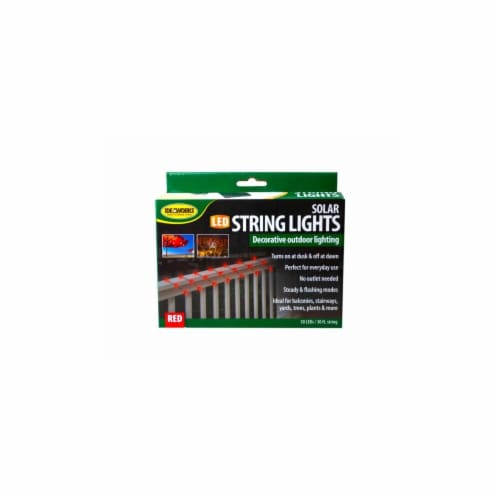 Kole Imports GL991-2 Decorative Outdoor Solar String Lights, Red - Case of 2 Perspective: front