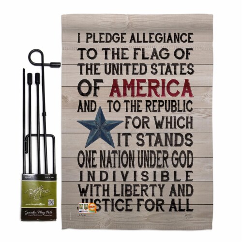Breeze Decor BD-PA-GS-111085-IP-BO-D-US18-SB 13 x 18.5 in. Pledge of Allegiance Americana Pat Perspective: front