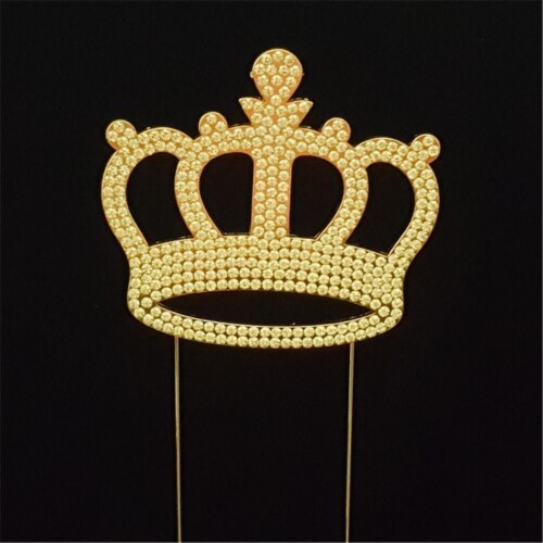 Tian Sweet Cwg Silver Crown Rhinestone Cake Topper Gold 1 Qfc