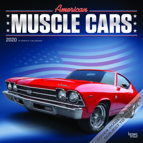 2020 American Muscle Cars 16-Month Wall Calendar by BrownTrout Perspective: front