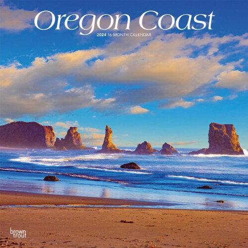 BrownTrout 16 Month Oregon Coast 2024 Calendar, 12 x 12 - Kroger