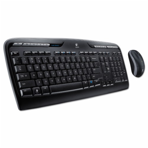 Logitech® Wireless Desktop Set Keyboard and Mouse - Black Perspective: front