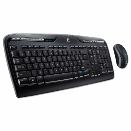 Logitech® Wireless Desktop Set Keyboard and Mouse - Black Perspective: front