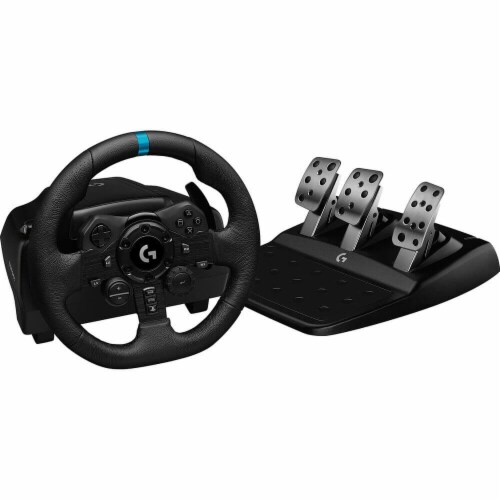 Logitech 941000147 G923 Trueforce Sim Racing Wheel and Pedals for PC, PS4, and PS5 Perspective: front