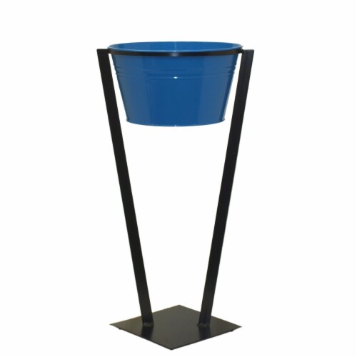 Houston International Trading 6080E B Enameled Galvanized Beverage Tub, Blue Perspective: front