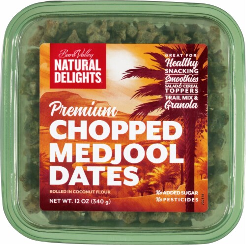 Bard Valley Natural Delights Premium Chopped Medjool Dates Perspective: front