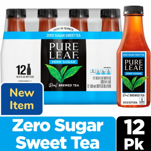 Pure Leaf Zero Sugar Real Brewed Iced Tea Sweet Tea Perspective: front
