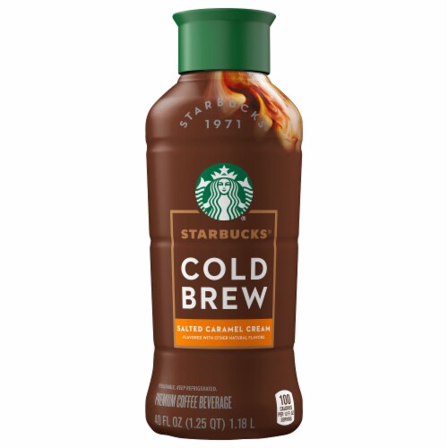 Starbucks® Cold Brew Salted Caramel Cream Premium Coffee Beverage Perspective: front