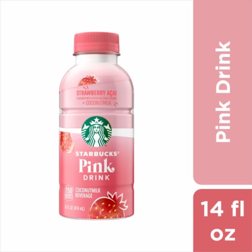 Starbucks® Strawberry Acai Pink Carton Perspective: front