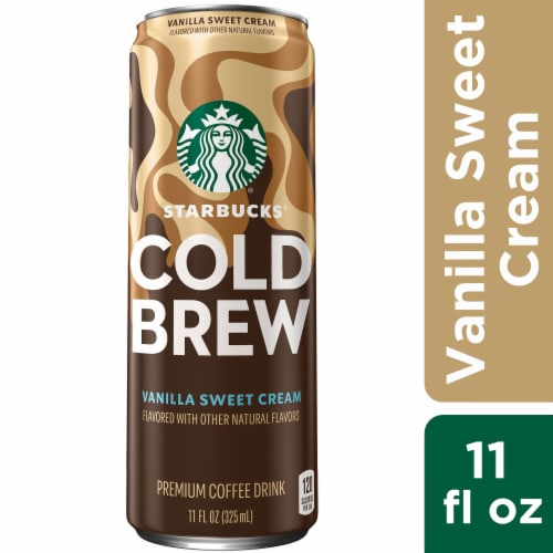 Starbucks® Premium Vanilla Sweet Cream Cold Brew Iced Coffee Can Perspective: front