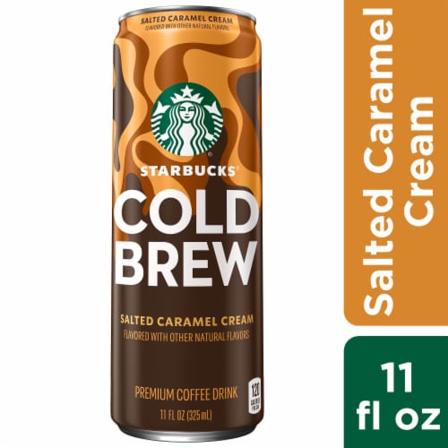 Starbucks® Premium Salted Caramel Cream Cold Brew Iced Coffee Can Perspective: front