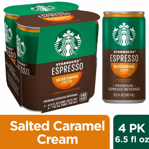 Starbucks® Premium Salted Caramel Cream Espresso Iced Coffee Multipack Cans Perspective: front