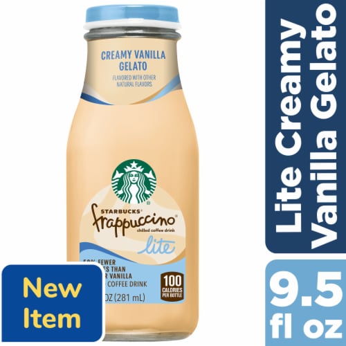 Starbucks® Frappuccino® Lite Creamy Vanilla Gelato Iced Coffee Bottle Perspective: front