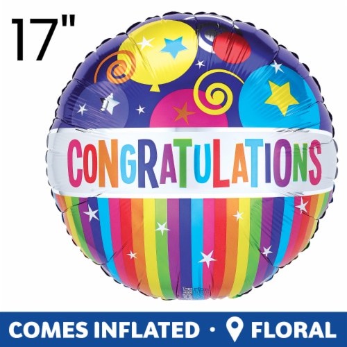 Congratulations! Helium Filled Balloon Perspective: front