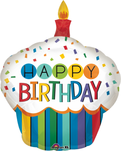 Burton + Burton Cupcake Birthday Shape Balloon Perspective: front