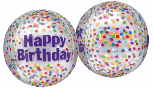 Burton + Burton Confetti Birthday Orbz Balloon Perspective: front
