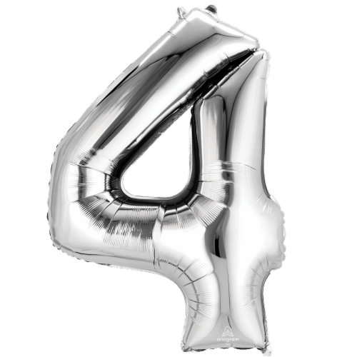 Burton + Burton 4 Number Shape Balloon Perspective: front