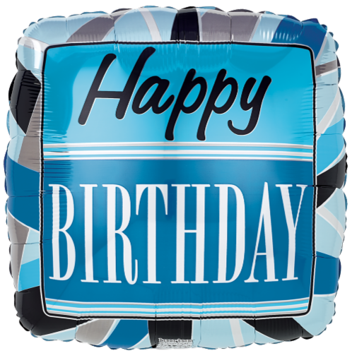 Burton + Burton Black & Blue Birthday Standard Balloon Perspective: front