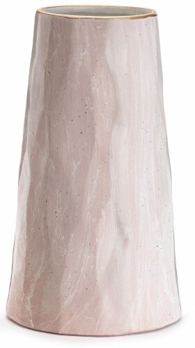 burton + BURTON Pink Marble Stoneware Vase Perspective: front