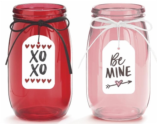 burton + BURTON Assorted Valentine's Red Glass Vase Perspective: front