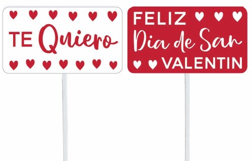 burton + BURTON Assorted Spanish Valentine's Day Wood Pick Perspective: front
