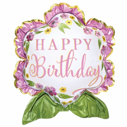 burton + BURTON Happy Birthday Blooms Shape Balloon, 1 ct - Kroger