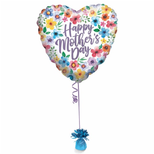 Classic Flowers Mother's Day Helium Filled Balloon Perspective: front