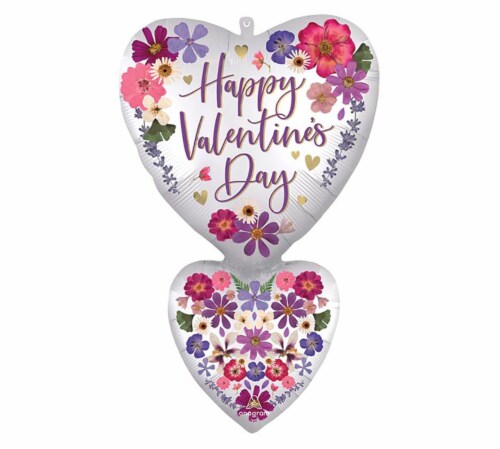 Happy Valentine's Day Helium Filled Balloon Perspective: front