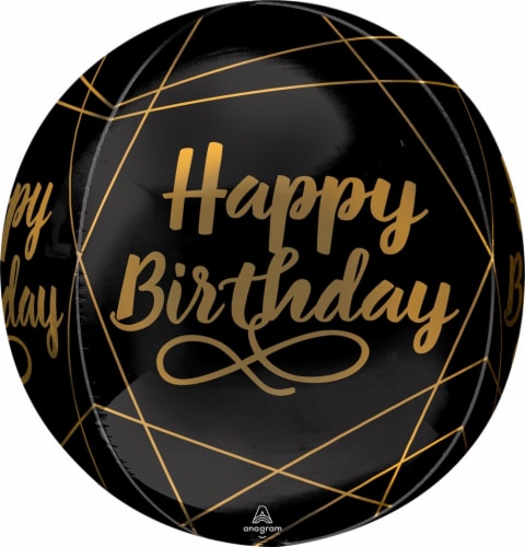 Elegant Birthday Orbz Balloon Perspective: front
