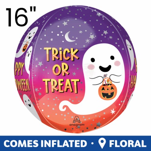 Trick or Treat Orbz Helium Filled Balloon Perspective: front