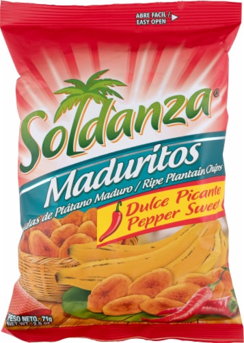 Soldanza Sweet Pepper Plantain Chips Perspective: front