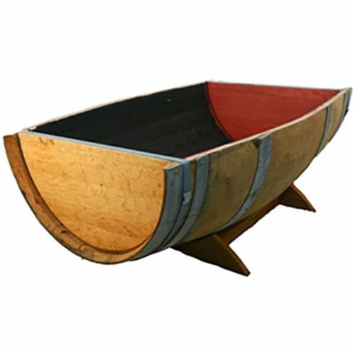 Real Wood Products 427214036 B110 27 x 27 x 16 in. Oak Barrel Garden Perspective: front